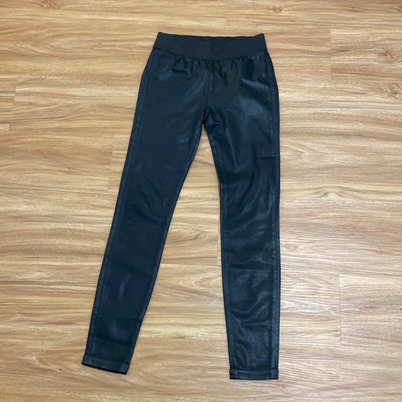 AGOLDE Coated Faux Leather Black Leggings Size 26 - Picture 1 of 6